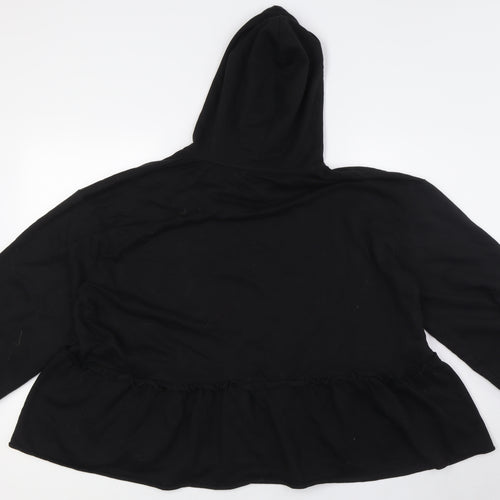 Vioiel Womens Black Cotton Pullover Hoodie Size 20