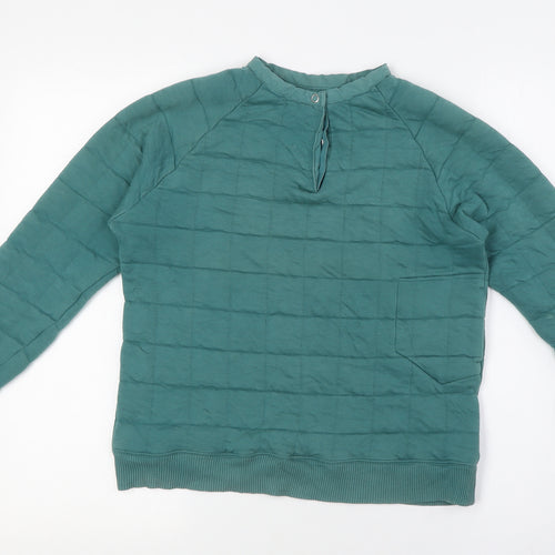 Levi's Girls Green Crew Neck Cotton Pullover Jumper Size S Snap