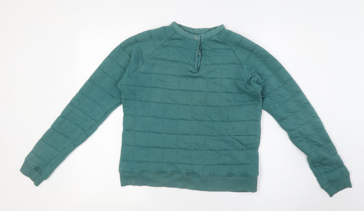 Levi's Girls Green Crew Neck Cotton Pullover Jumper Size S Snap