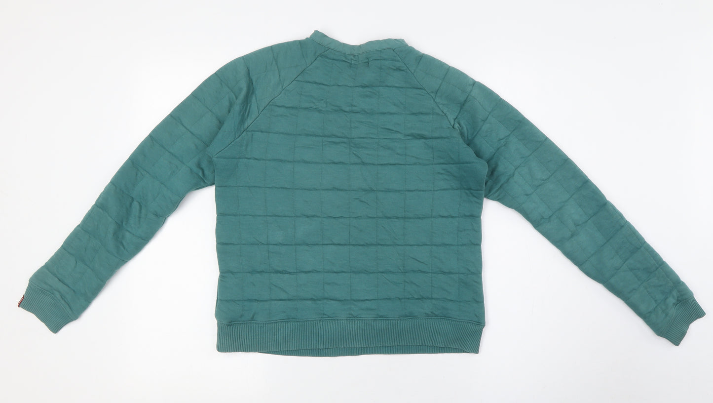 Levi's Girls Green Crew Neck Cotton Pullover Jumper Size S Snap