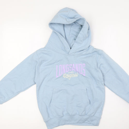 Longsands Girls Blue Cotton Pullover Hoodie Size S