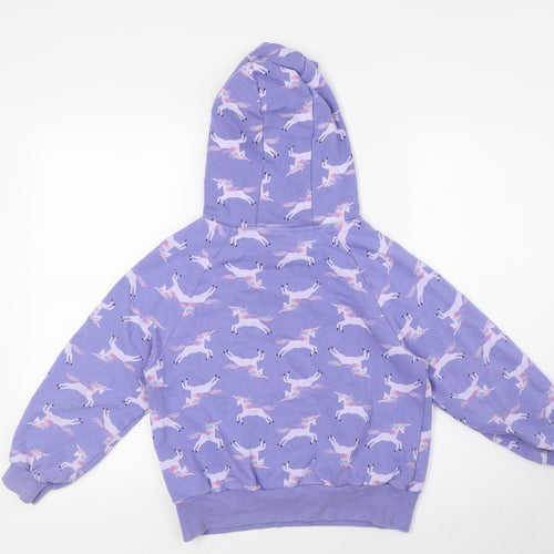 NEXT Girls Purple Cotton Pullover Hoodie Size 10 Years - Unicorn, Sequins