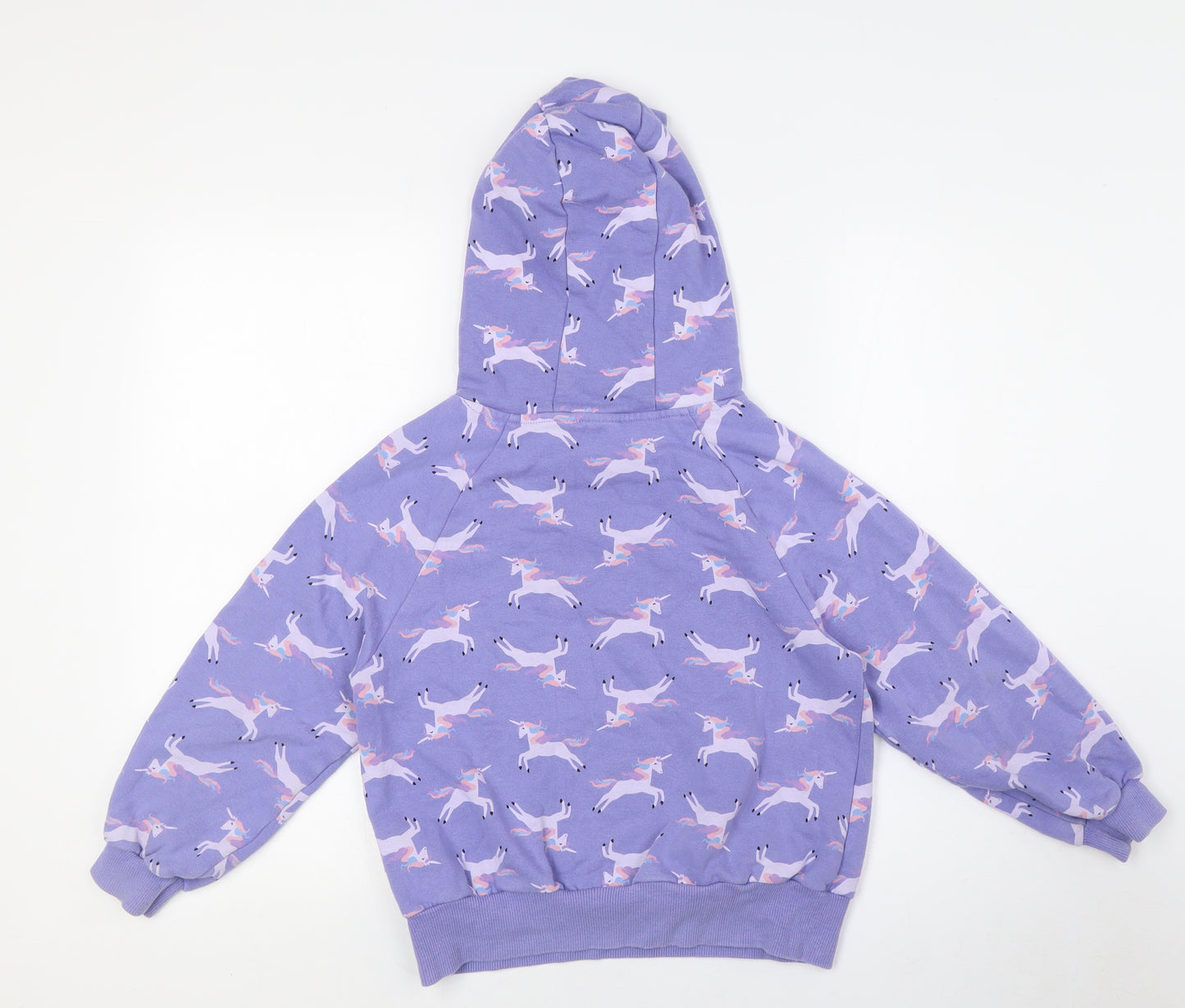 NEXT Girls Purple Cotton Pullover Hoodie Size 10 Years - Unicorn, Sequins