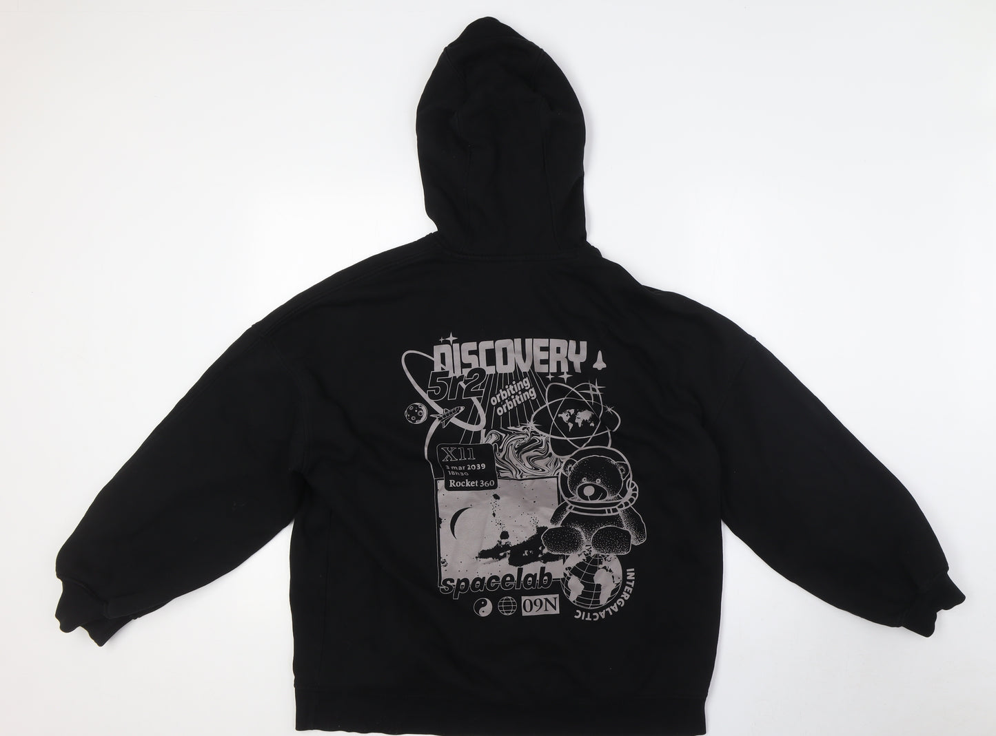 Divided by H&M Mens Black Cotton Pullover Hoodie Size M - NASA