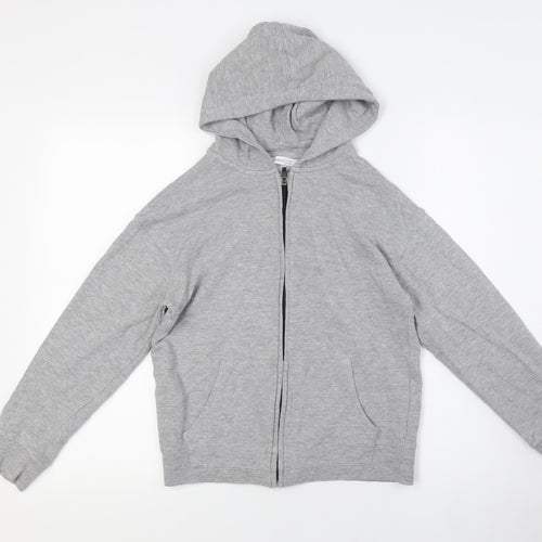 MNG Boys Grey Cotton Full Zip Hoodie Size 10 Years Zip