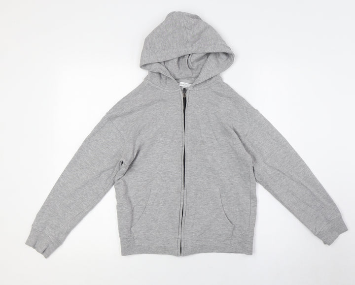 MNG Boys Grey Cotton Full Zip Hoodie Size 10 Years Zip