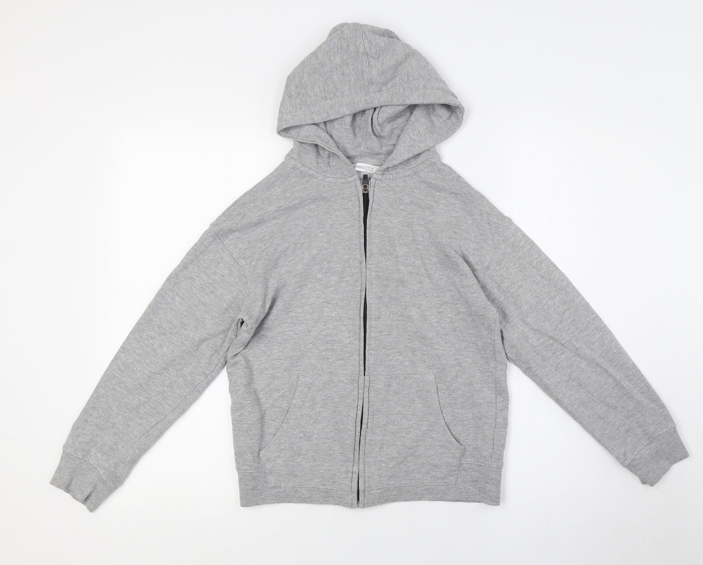 MNG Boys Grey Cotton Full Zip Hoodie Size 10 Years Zip