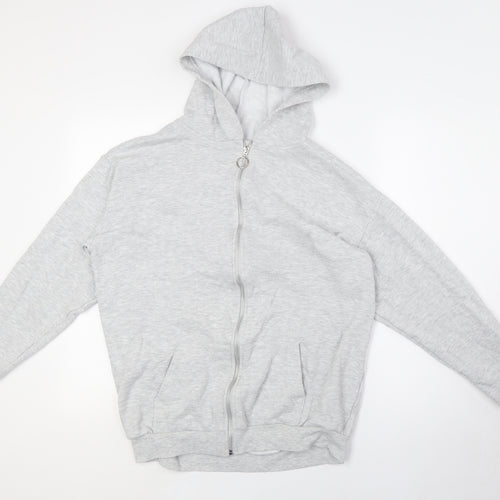 newlook 915 Girls Grey Cotton Full Zip Hoodie Size 14-15 Years Zip