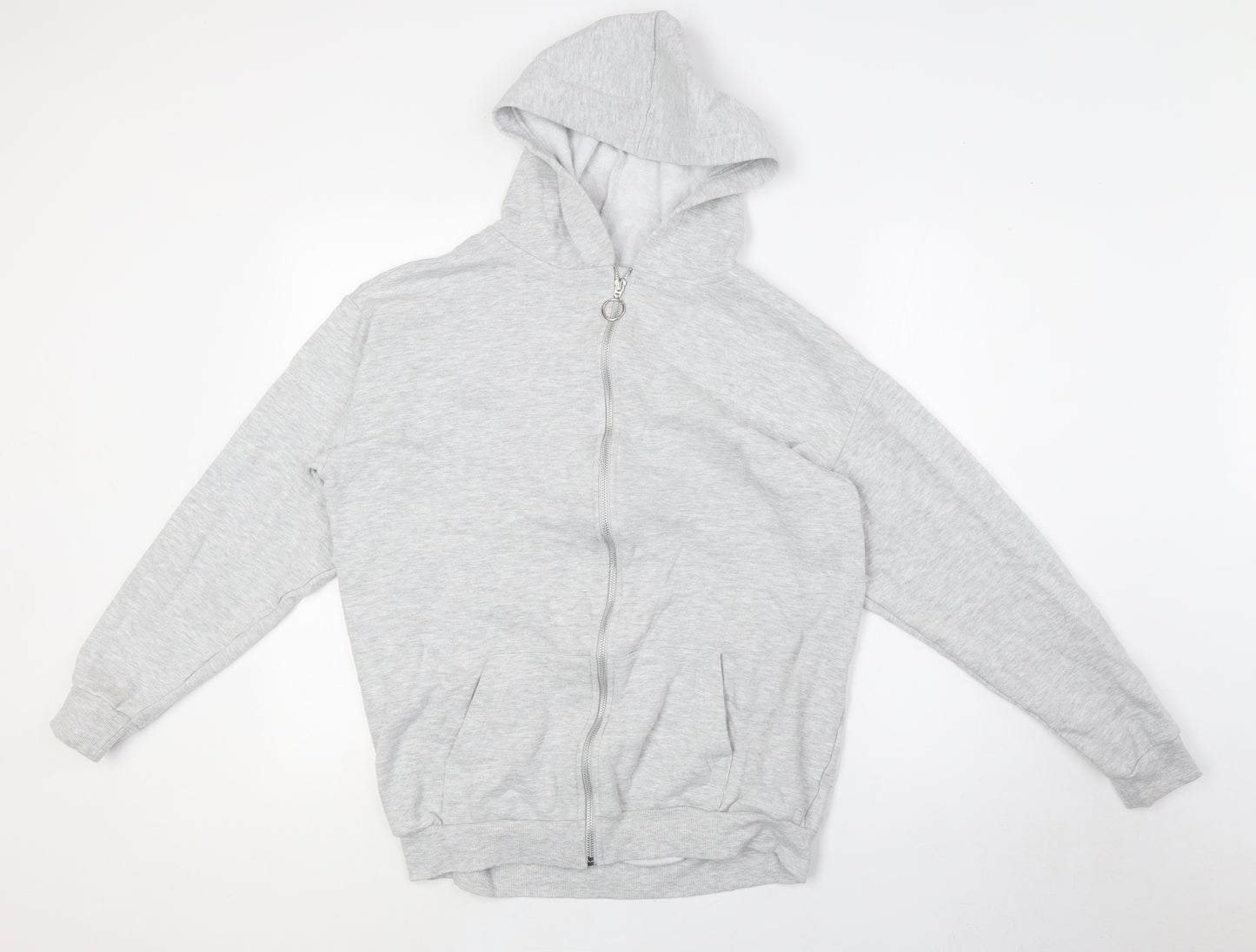 newlook 915 Girls Grey Cotton Full Zip Hoodie Size 14-15 Years Zip