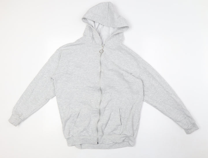 newlook 915 Girls Grey Cotton Full Zip Hoodie Size 14-15 Years Zip