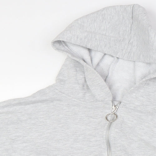 newlook 915 Girls Grey Cotton Full Zip Hoodie Size 14-15 Years Zip