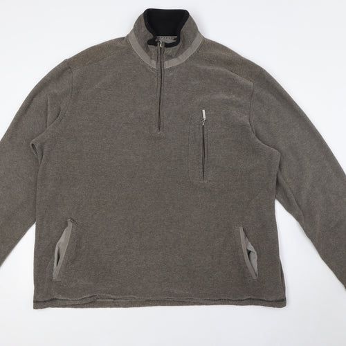 Atlantic Bay Mens Beige Polyester Pullover Sweatshirt Size XL - 1/4 Zip