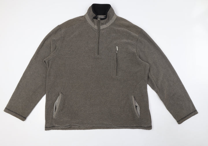 Atlantic Bay Mens Beige Polyester Pullover Sweatshirt Size XL - 1/4 Zip