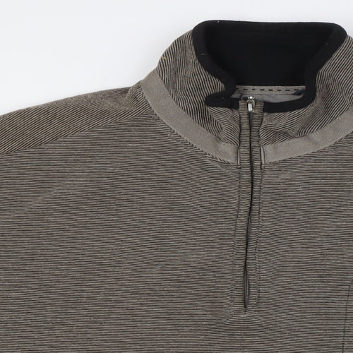 Atlantic Bay Mens Beige Polyester Pullover Sweatshirt Size XL - 1/4 Zip
