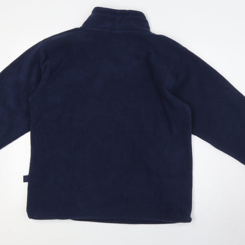 Poppy Womens Blue Polyester Pullover Sweatshirt Size S - Ribbed, Pull Cord Neck