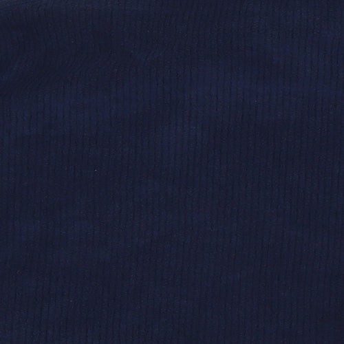 Poppy Womens Blue Polyester Pullover Sweatshirt Size S - Ribbed, Pull Cord Neck