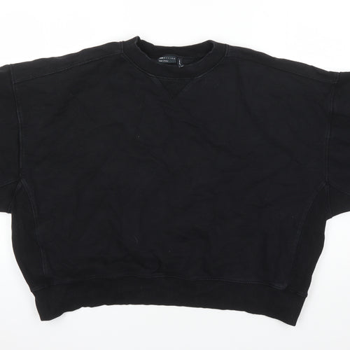 ASOS Womens Black Cotton Blend Pullover Sweatshirt Size 12