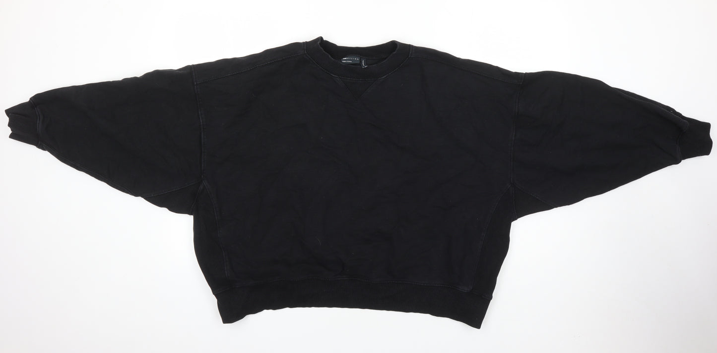 ASOS Womens Black Cotton Blend Pullover Sweatshirt Size 12