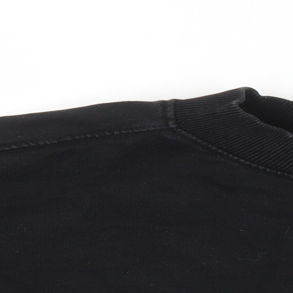 ASOS Womens Black Cotton Blend Pullover Sweatshirt Size 12