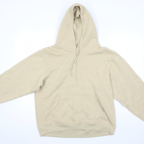 PRETTYLITTLETHING Womens Beige Cotton Pullover Hoodie Size M