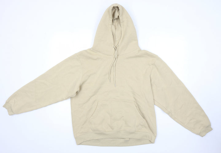 PRETTYLITTLETHING Womens Beige Cotton Pullover Hoodie Size M