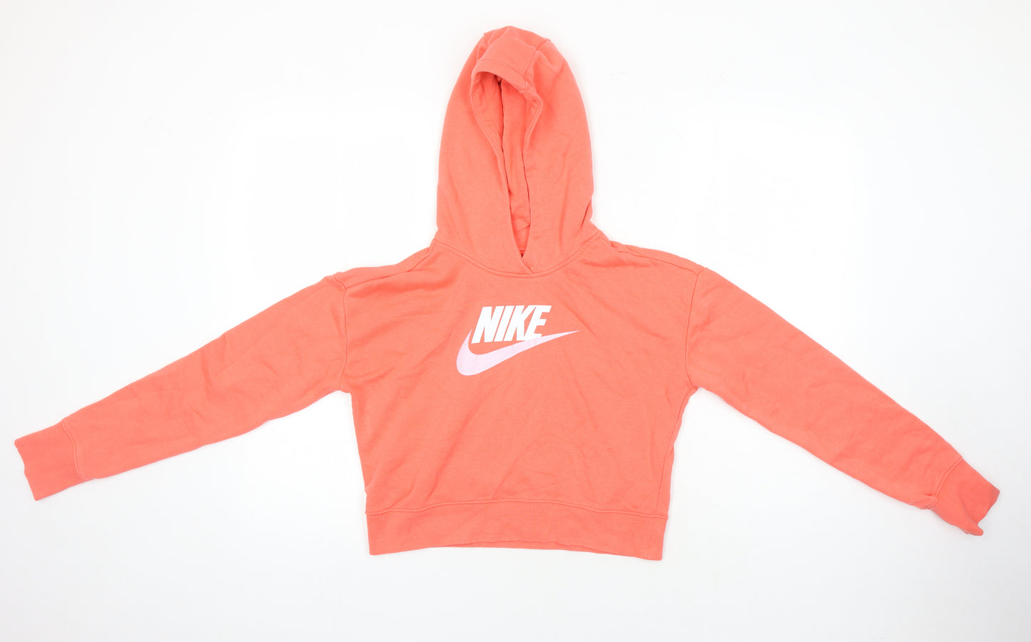 Nike Girls Orange Polyester Pullover Hoodie Size XL