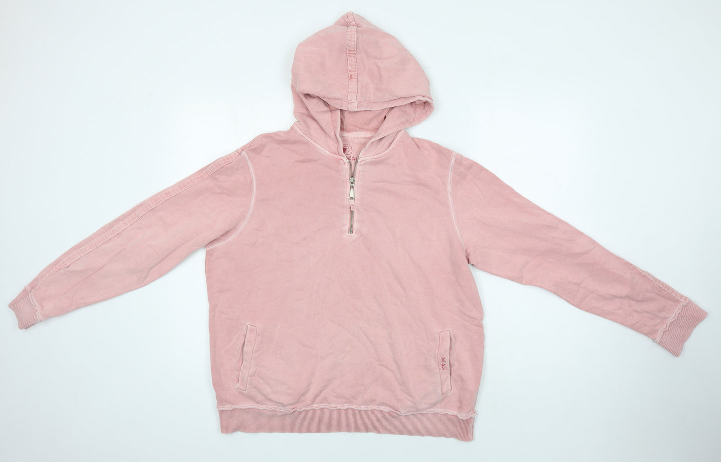 Fat Face Womens Pink 100% Cotton Pullover Hoodie Size 16