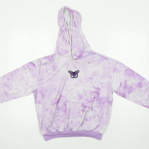 ROMWE Girls Purple Polyester Pullover Hoodie Size XS