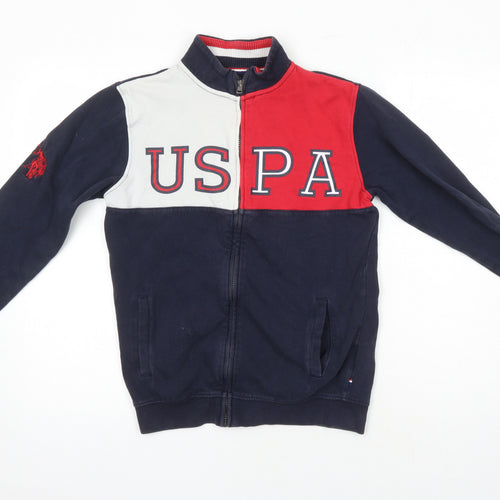 US Polo Assn. Boys Multicoloured Chlorofibre Full Zip Sweatshirt Size 14-15 Years Zip