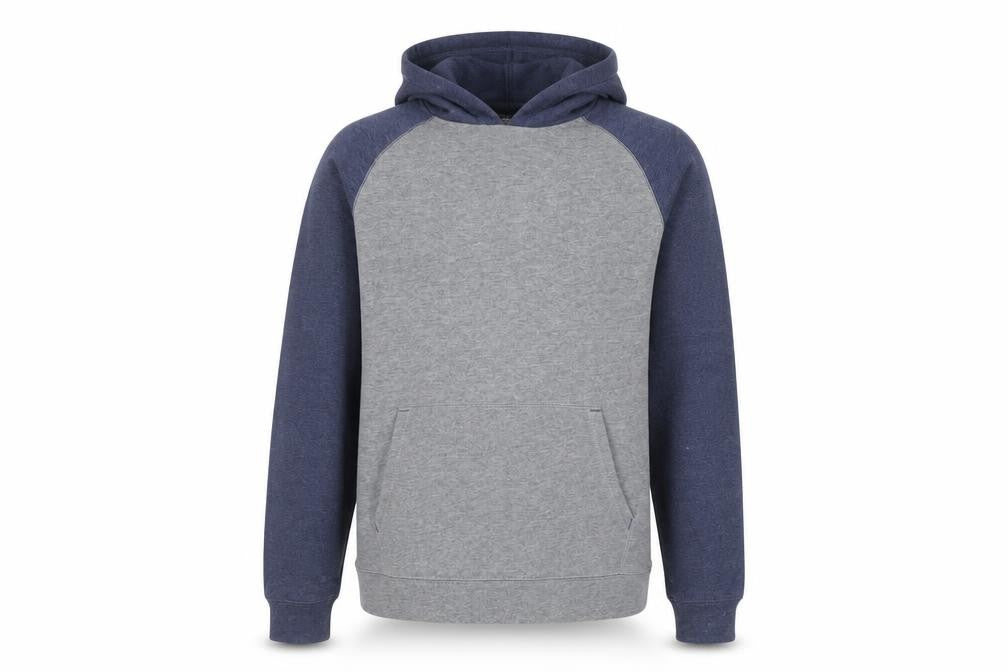 Front view of Tek Gear boys’ ivory polyester pullover hoodie, size L