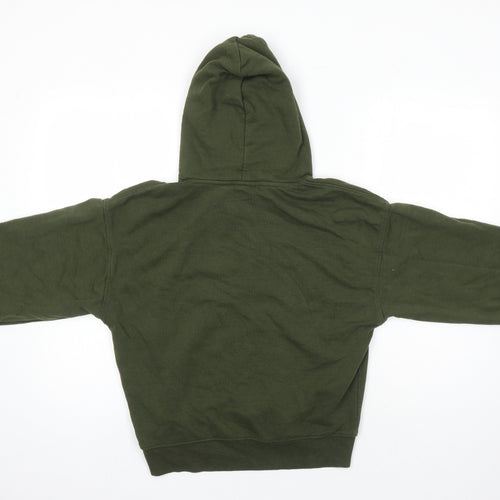 Zara Womens Green Cotton Pullover Hoodie Size S