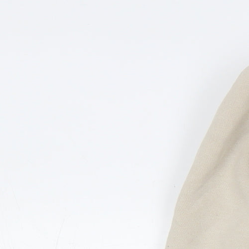 Zara Womens Beige Cotton Pullover Hoodie Size M