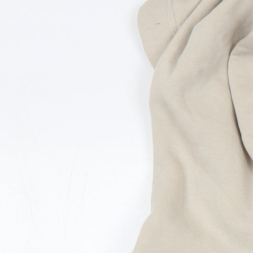 Zara Womens Beige Cotton Pullover Hoodie Size M