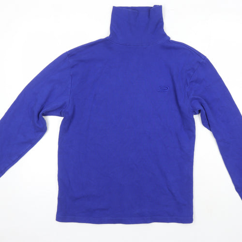Crane Snow Mens Blue Cotton Pullover Casual Size 38 Mock Neck