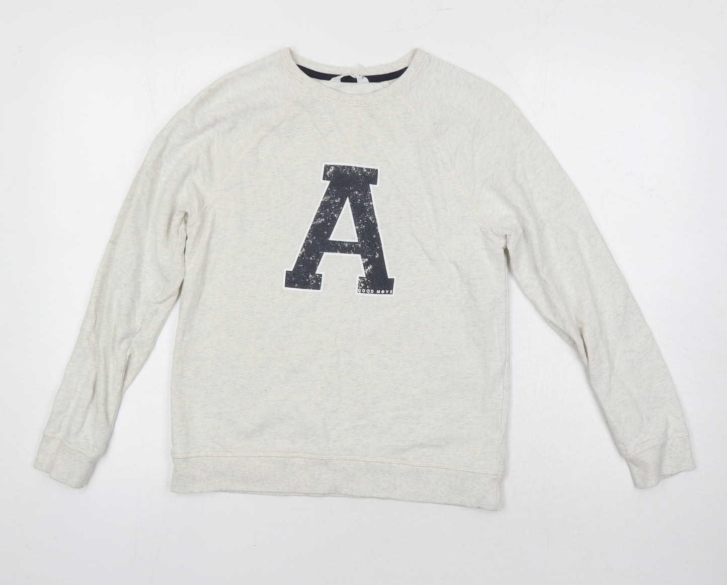 M&S Womens Grey Cotton Pullover Sweatshirt Size 10