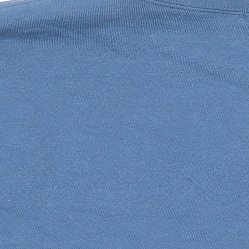 PRETTYLITTLETHING Womens Blue Cotton Pullover Sweatshirt Size S - Cropped