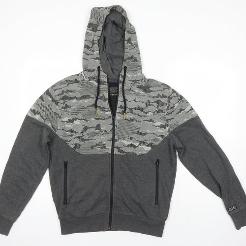 C&A Mens Multicoloured Cotton Full Zip Hoodie Size M