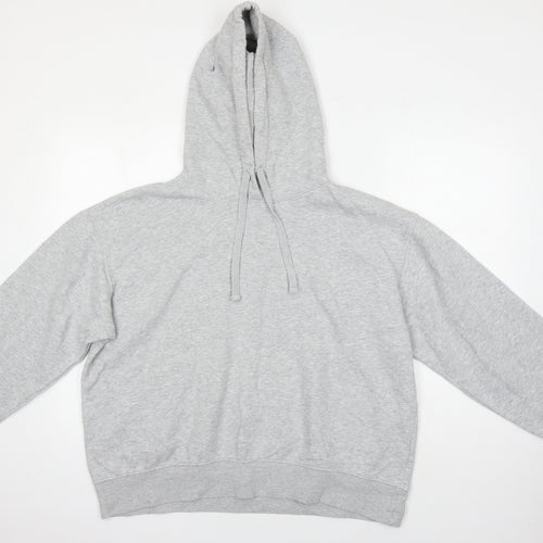 Zara Womens Grey Cotton Pullover Hoodie Size L