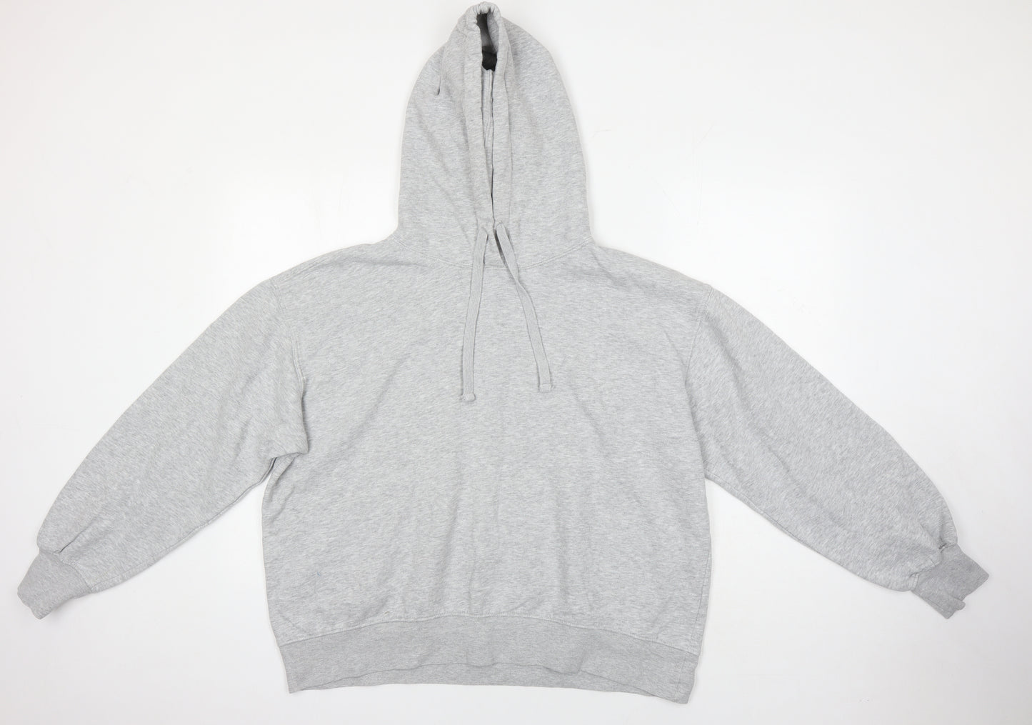 Zara Womens Grey Cotton Pullover Hoodie Size L