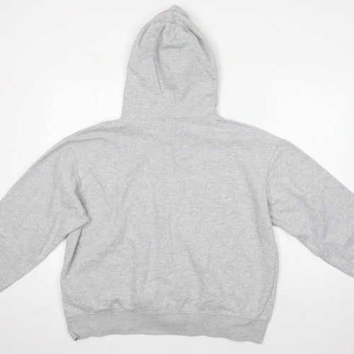 Zara Womens Grey Cotton Pullover Hoodie Size L