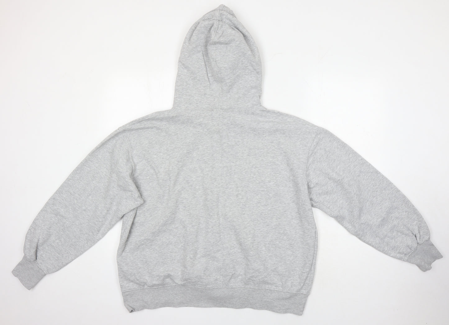 Zara Womens Grey Cotton Pullover Hoodie Size L
