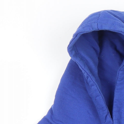 JustHoods Boys Blue Cotton Pullover Hoodie Size 7-8 Years