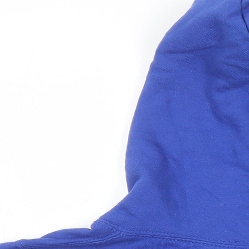 JustHoods Boys Blue Cotton Pullover Hoodie Size 7-8 Years