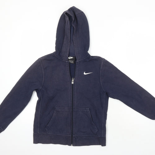 Nike Boys Blue Cotton Full Zip Hoodie Size 10-11 Years