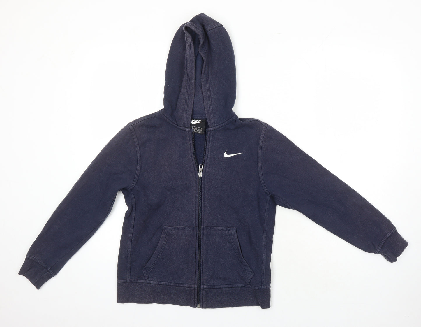 Nike Boys Blue Cotton Full Zip Hoodie Size 10-11 Years