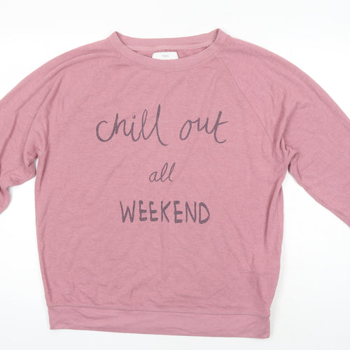 NEXT Womens Pink Viscose Pullover Sweatshirt Size M