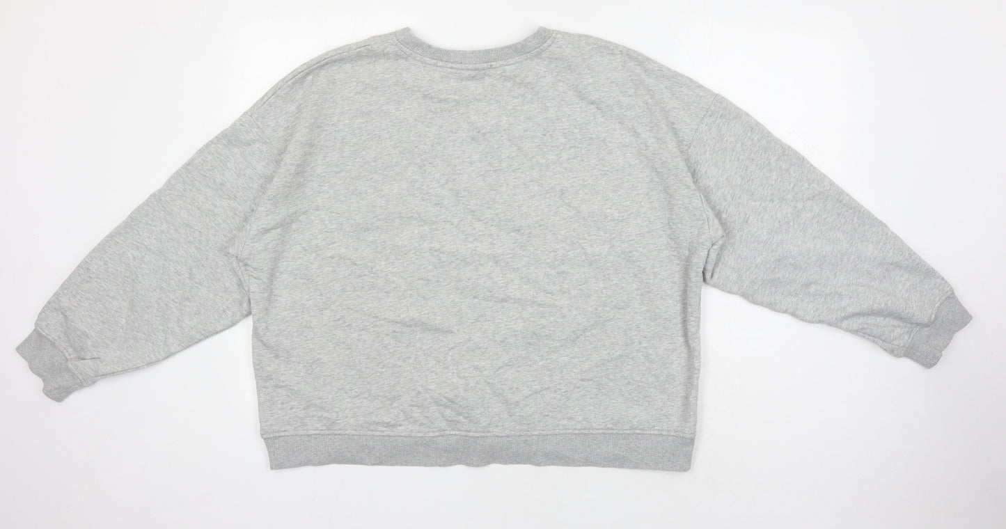 H&M Womens Grey Cotton Pullover Sweatshirt Size L