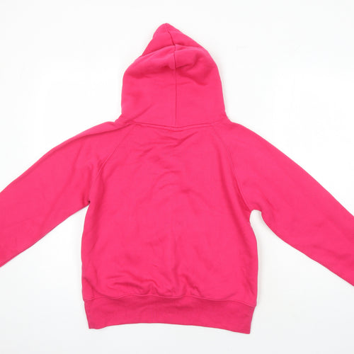 Lady Fit Hood Womens Pink Houndstooth Cotton Pullover Hoodie Size M - Dublin