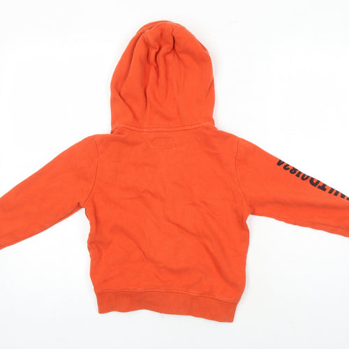 NEXT Boys Orange Cotton Full Zip Hoodie Size 6-7 Years Zip