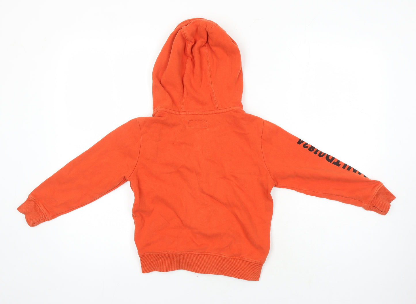 NEXT Boys Orange Cotton Full Zip Hoodie Size 6-7 Years Zip